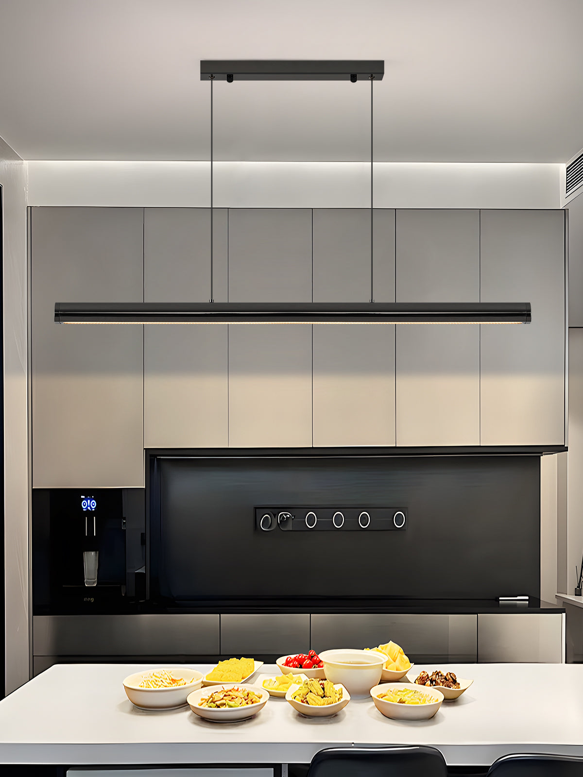 Pendant Light Black LED Chandelier Modern Minimalist Dining Room Lighting Fixture Hanging Lamp Kitchen Living Room Home Decor