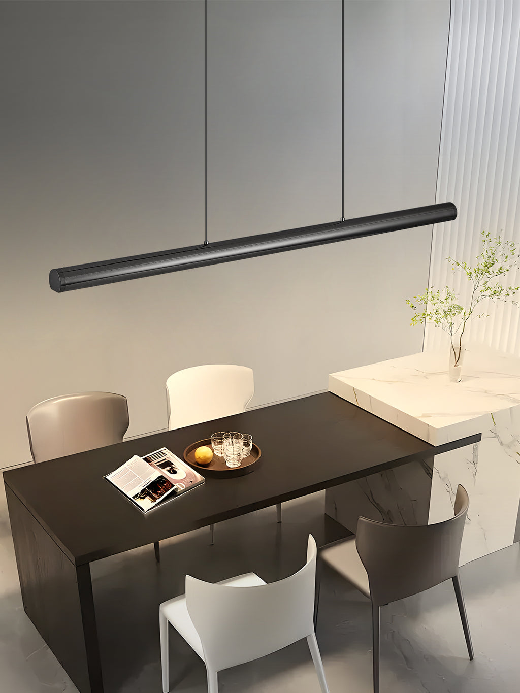 Pendant Light Black LED Chandelier Modern Minimalist Dining Room Lighting Fixture Hanging Lamp Kitchen Living Room Home Decor