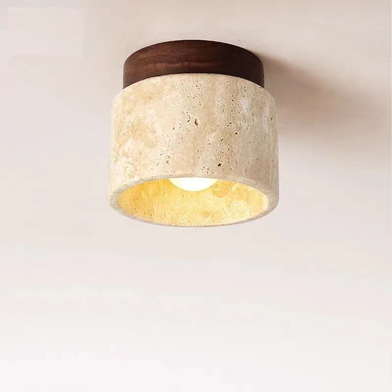 Modern Stone Travertine Ceiling Lamp Bedroom Corridor Flush Mount Foyer Hallway Staircase Indoor Lighting Fixture Ceiling Light
