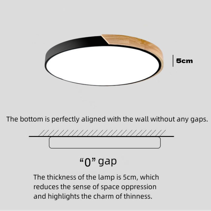 Nordic LED Ceiling Light Wooden Macaroon Circular Ceiling Lamp Modern Simple Bedroom Balcony Study Home Decor Lighting