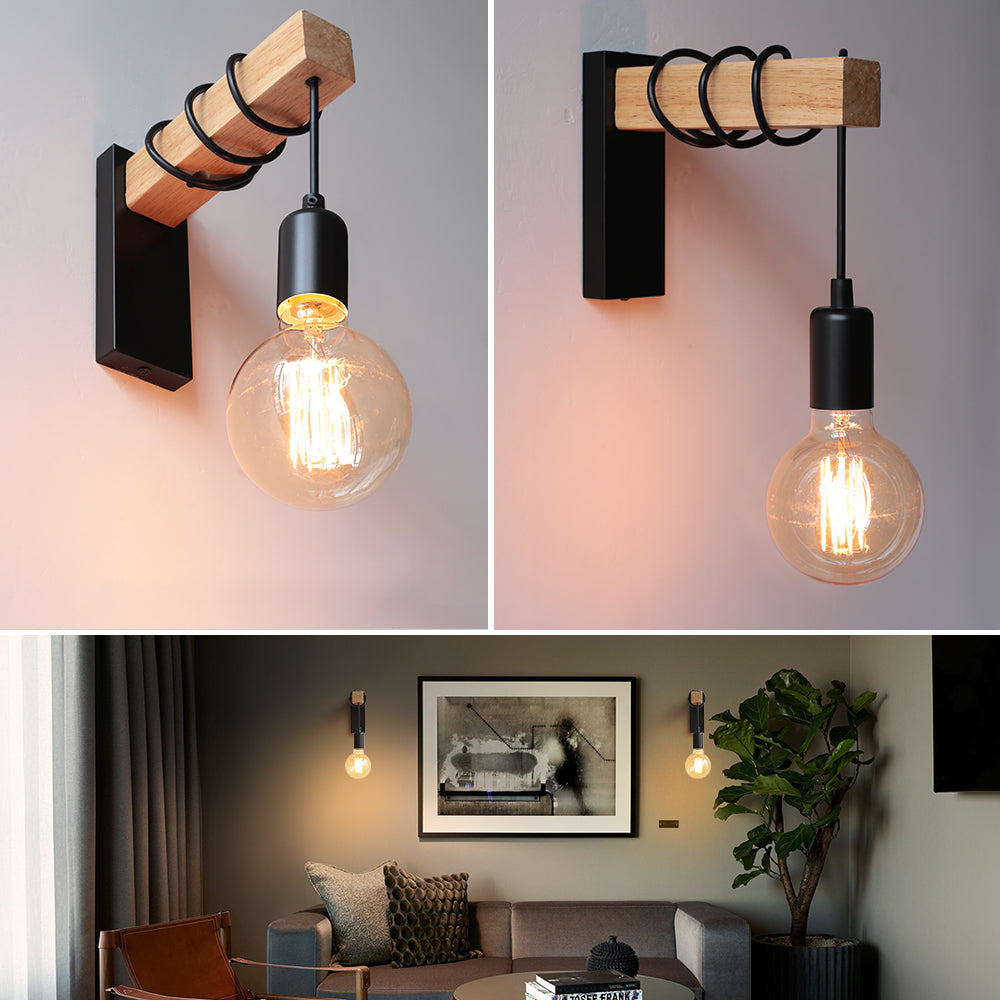 LED Wall light Sconces Fixtures 110V/220V E27 Iron Retro LED Wall Lamps Indoor Lamp Kitchen Bedside Living Room Bedside Lamp