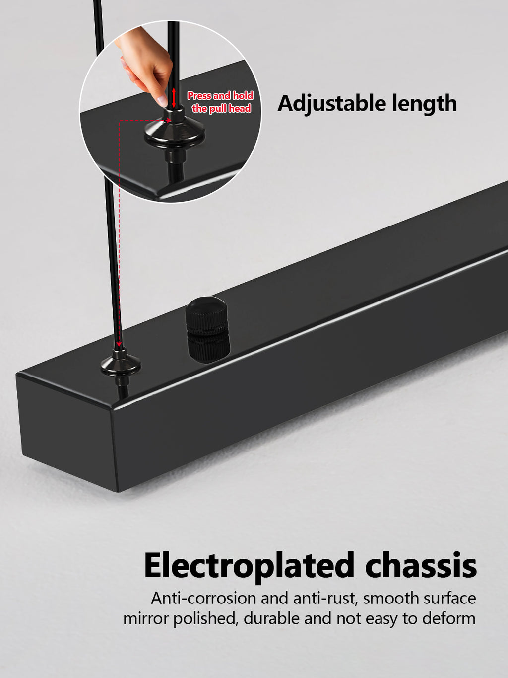 Pendant Light Black LED Chandelier Modern Minimalist Dining Room Lighting Fixture Hanging Lamp Kitchen Living Room Home Decor