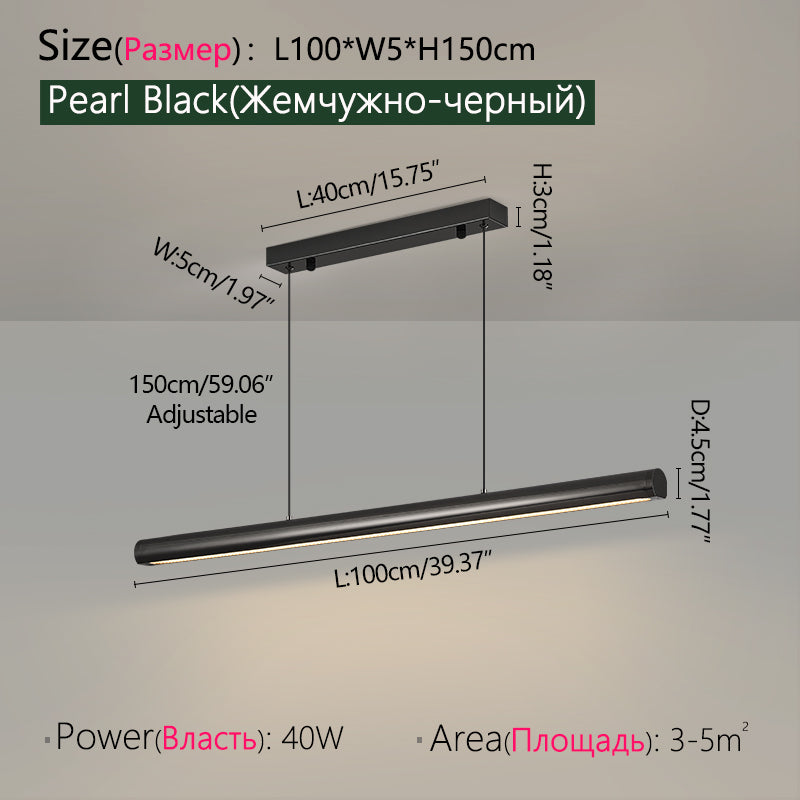 Pendant Light Black LED Chandelier Modern Minimalist Dining Room Lighting Fixture Hanging Lamp Kitchen Living Room Home Decor