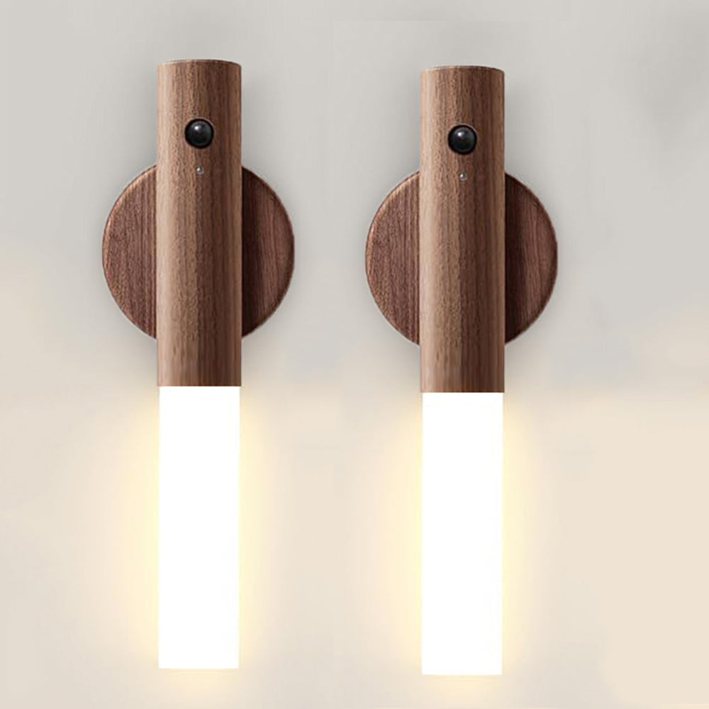 Rechargeable Wall Sconces Magnetic Wall LightsNight Light Motion Sensor Night Lights Wooden Wall Lighting for Bedroom Stair