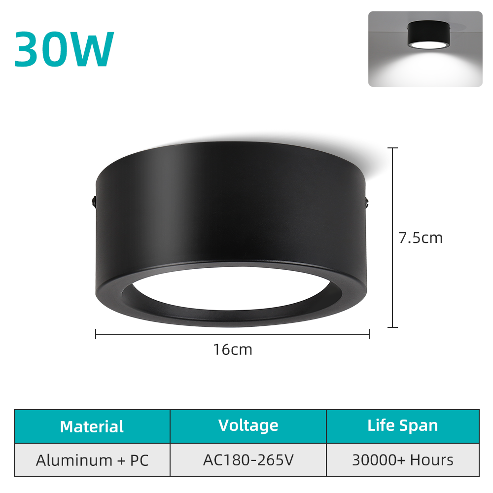 Led Ceiling Lamp 110-265V Ultra Thin Panel Led Light for Living Room Bedroom Indoor Lighting 20W 30W Square Round Ceiling Lights