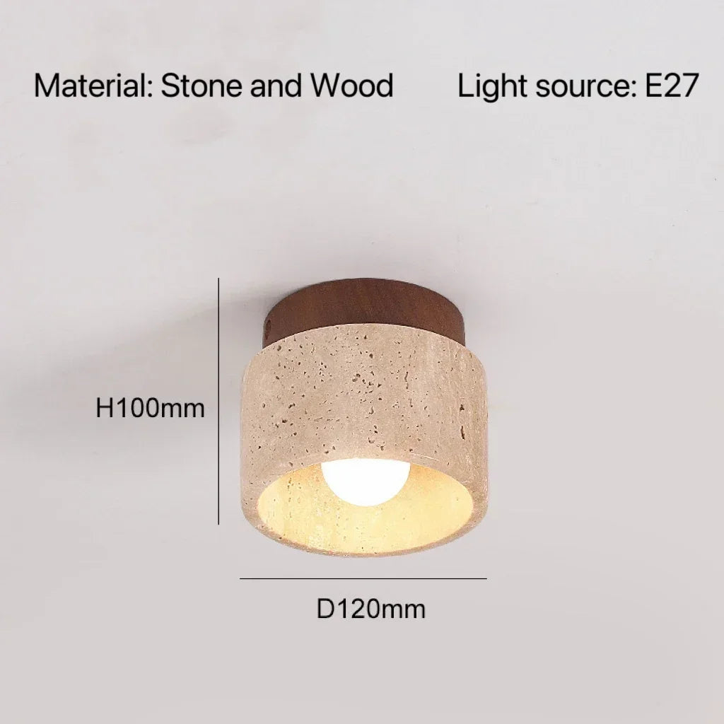 Modern Stone Travertine Ceiling Lamp Bedroom Corridor Flush Mount Foyer Hallway Staircase Indoor Lighting Fixture Ceiling Light