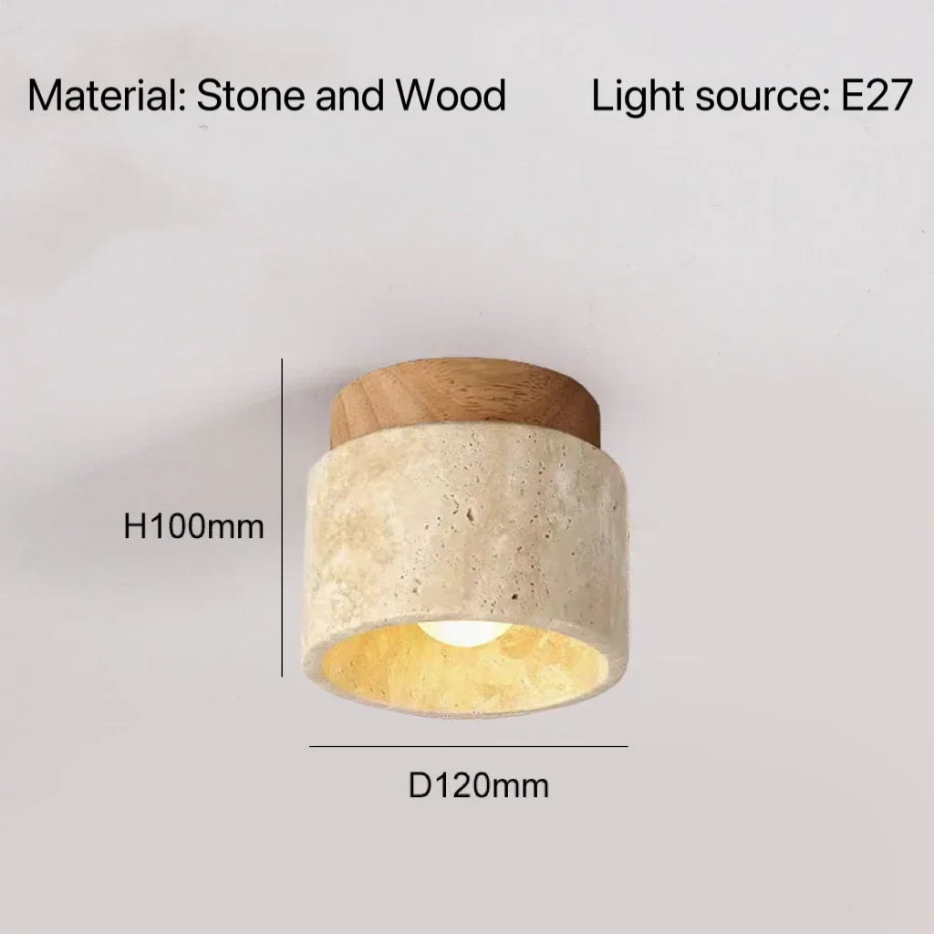 Modern Stone Travertine Ceiling Lamp Bedroom Corridor Flush Mount Foyer Hallway Staircase Indoor Lighting Fixture Ceiling Light