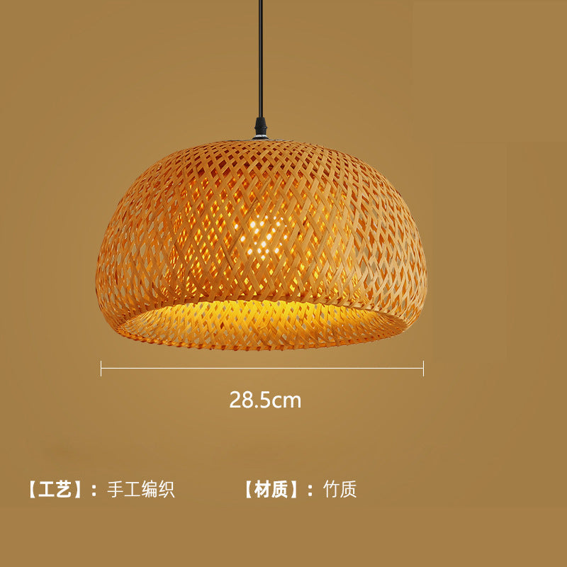 Bamboo Lantern Pendant Lamp Natural Rattan Wicker E27 LED Chandeliers Hand-Woven Lampshades Lighting Fixture Hanging Light