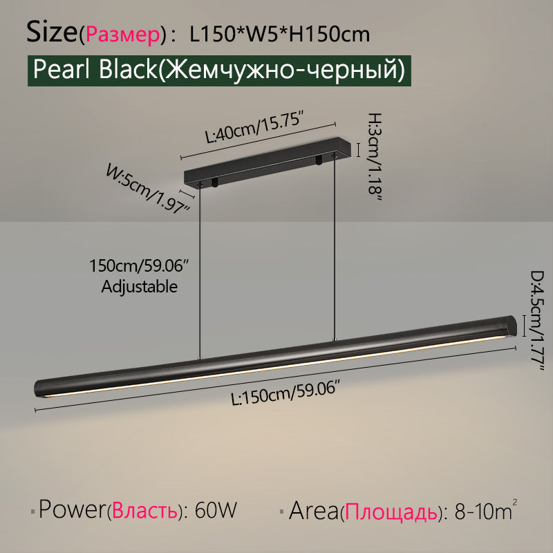 Pendant Light Black LED Chandelier Modern Minimalist Dining Room Lighting Fixture Hanging Lamp Kitchen Living Room Home Decor