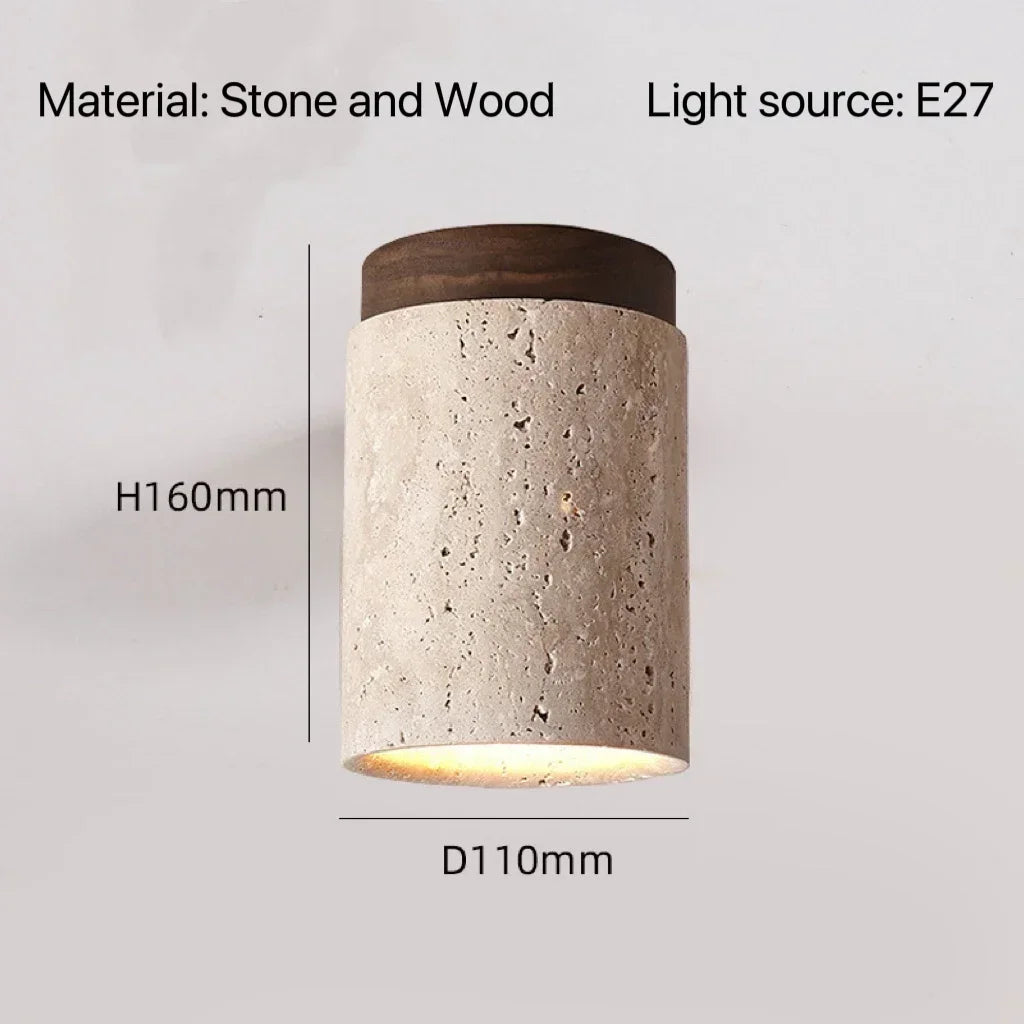 Modern Stone Travertine Ceiling Lamp Bedroom Corridor Flush Mount Foyer Hallway Staircase Indoor Lighting Fixture Ceiling Light