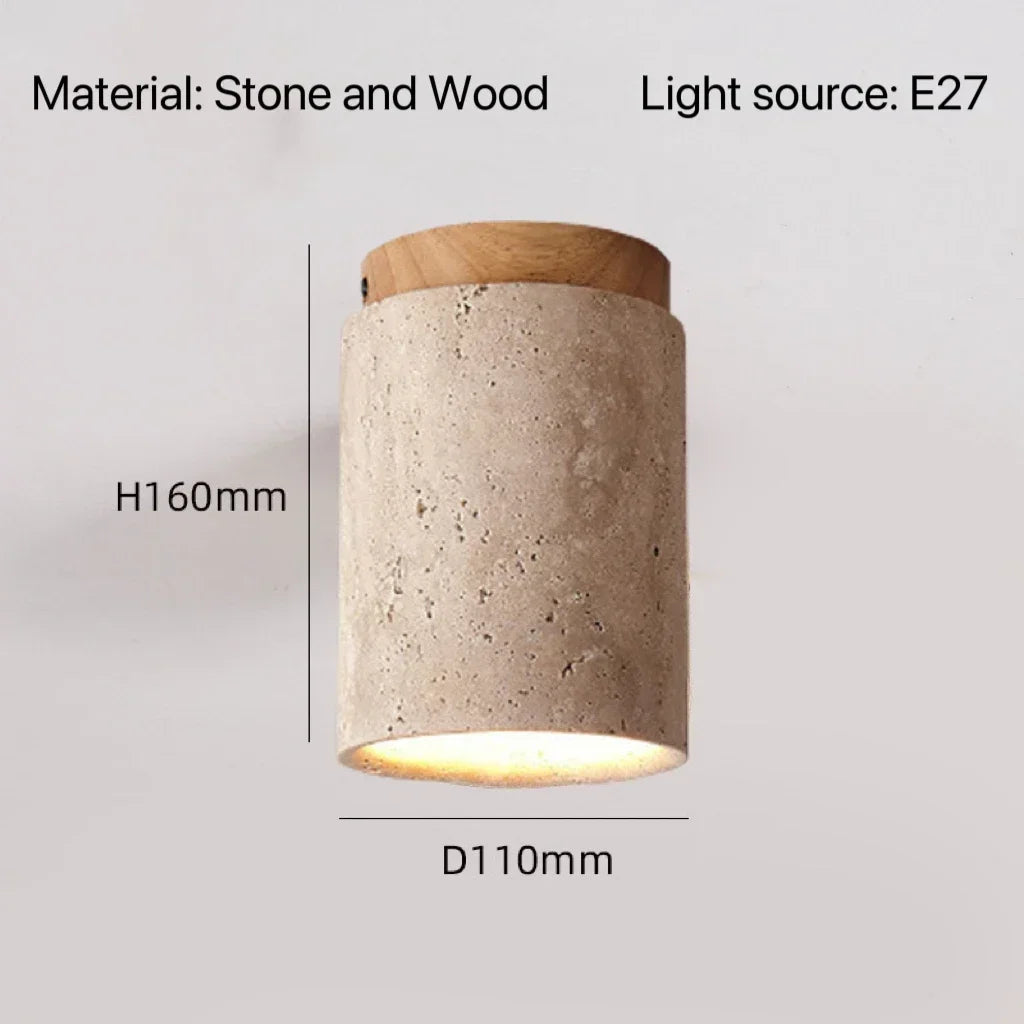 Modern Stone Travertine Ceiling Lamp Bedroom Corridor Flush Mount Foyer Hallway Staircase Indoor Lighting Fixture Ceiling Light